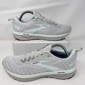 Brooks Womens Revel 6 Running Shoes Size 10 B Oyster Mushroom Alloy 1203861B459